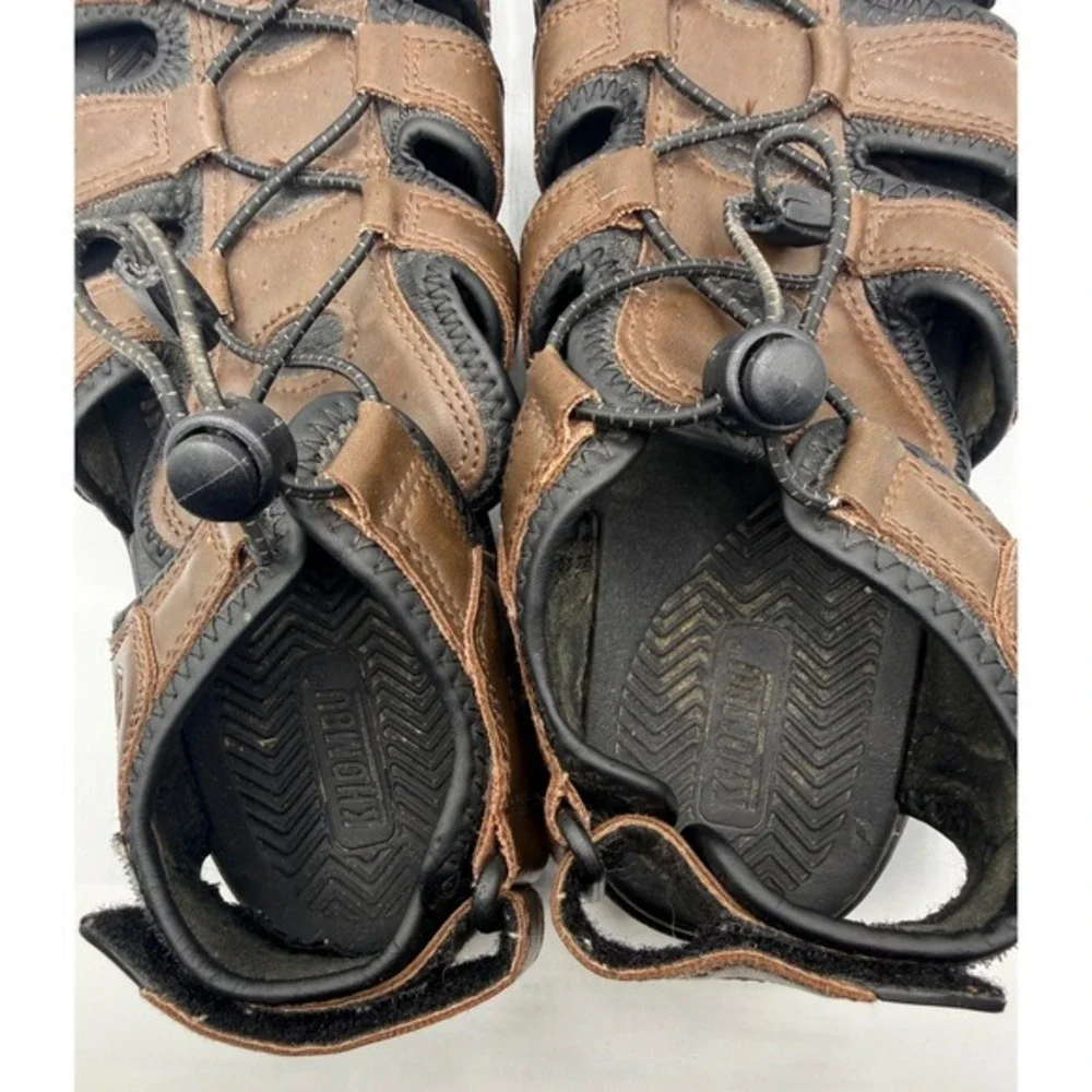 Khombu Travis Active Men 8 Fisherman Gladiator Sandals Brown Strap Hook and Loop